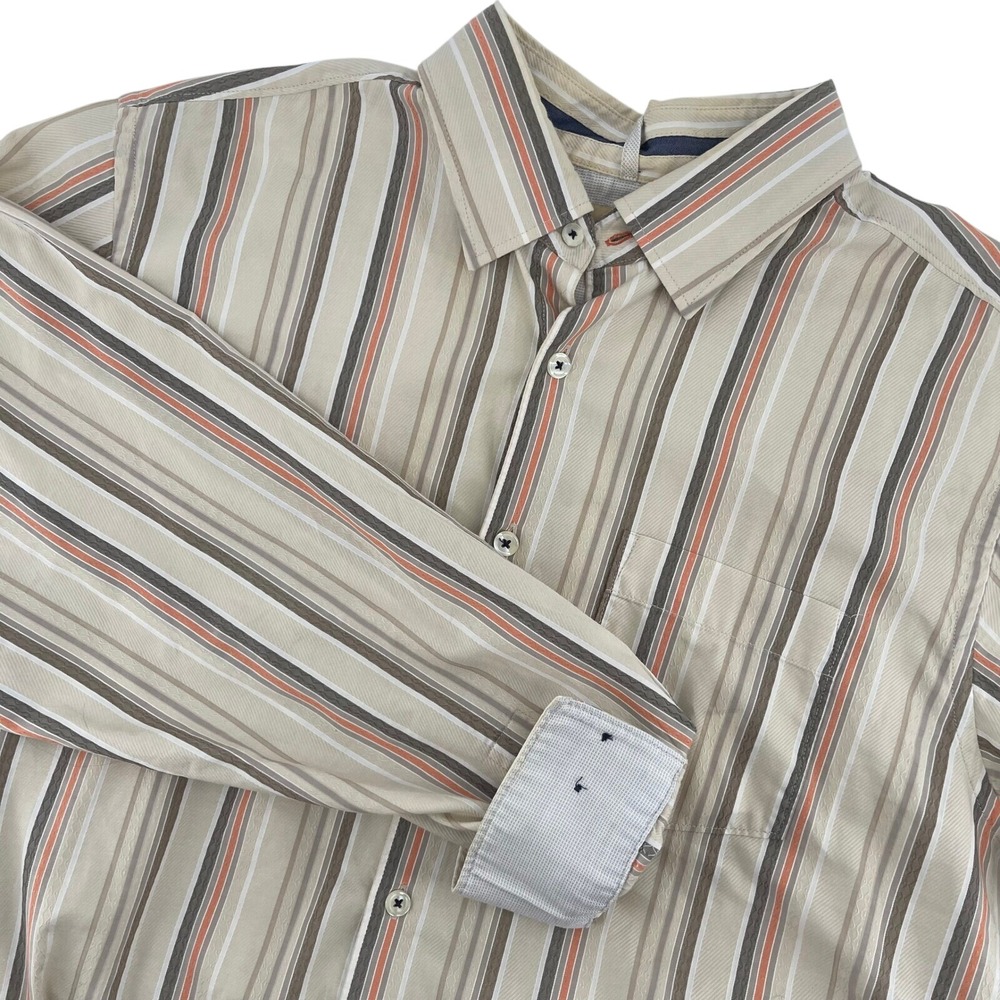 Tommy Bahama Striped Button Down Shirt Casual Dress Shirt XL‎